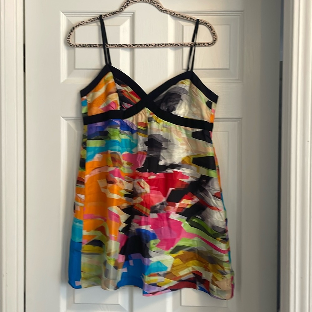 Trina Turk Silk Geometric Print Cocktail Dress